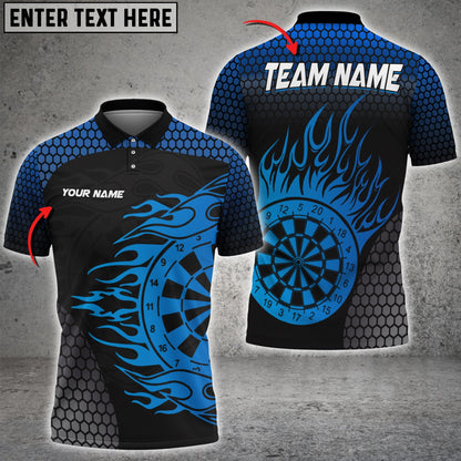 Pattern Fire Color Options Personalized Darts Button Polo