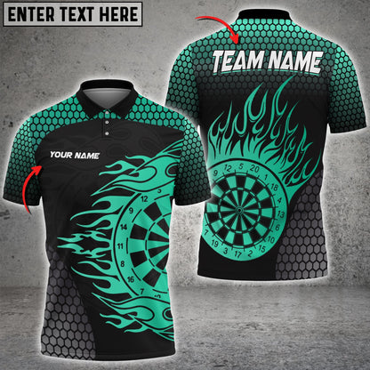 Pattern Fire Color Options Personalized Darts Button Polo