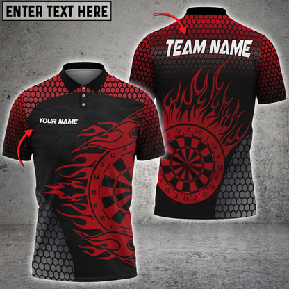 Pattern Fire Color Options Personalized Darts Button Polo