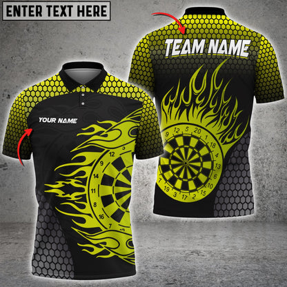 Pattern Fire Color Options Personalized Darts Button Polo