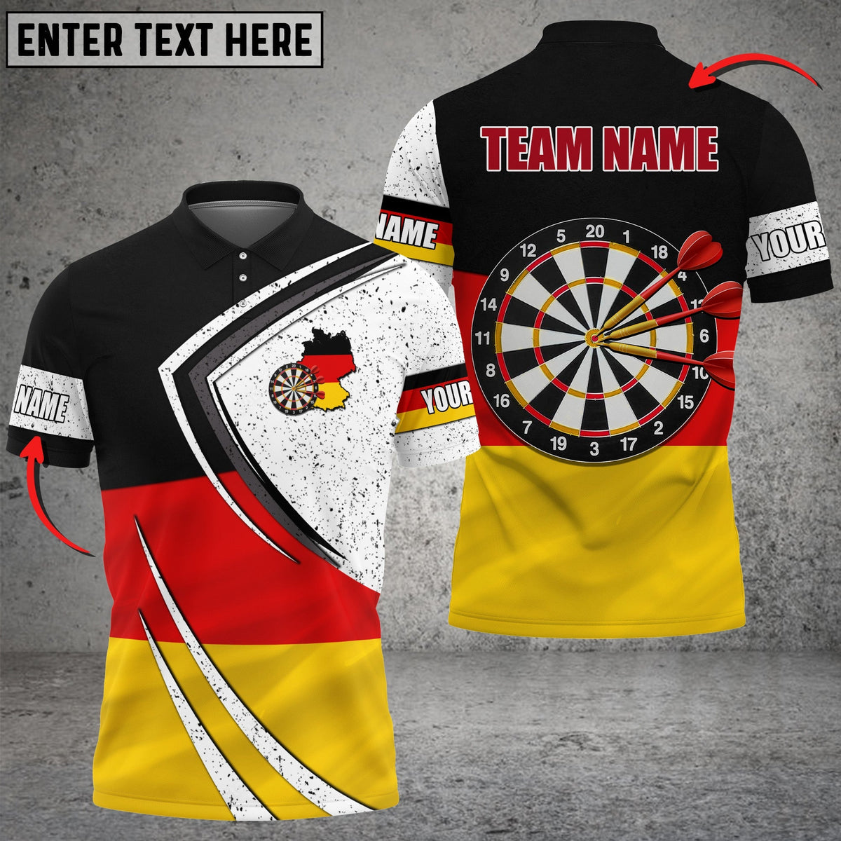 Germany 2 Personalized Darts Button Polo