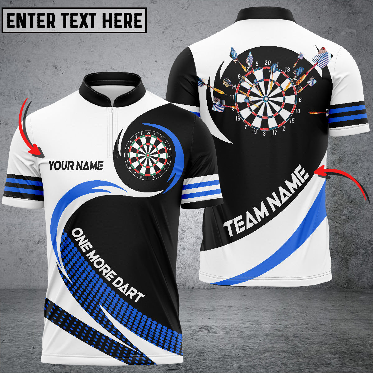 One More for Team Personalized Darts Button Polo