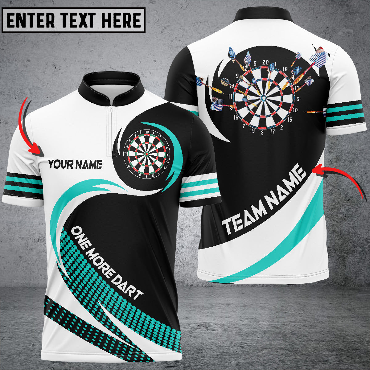 One More for Team Personalized Darts Button Polo
