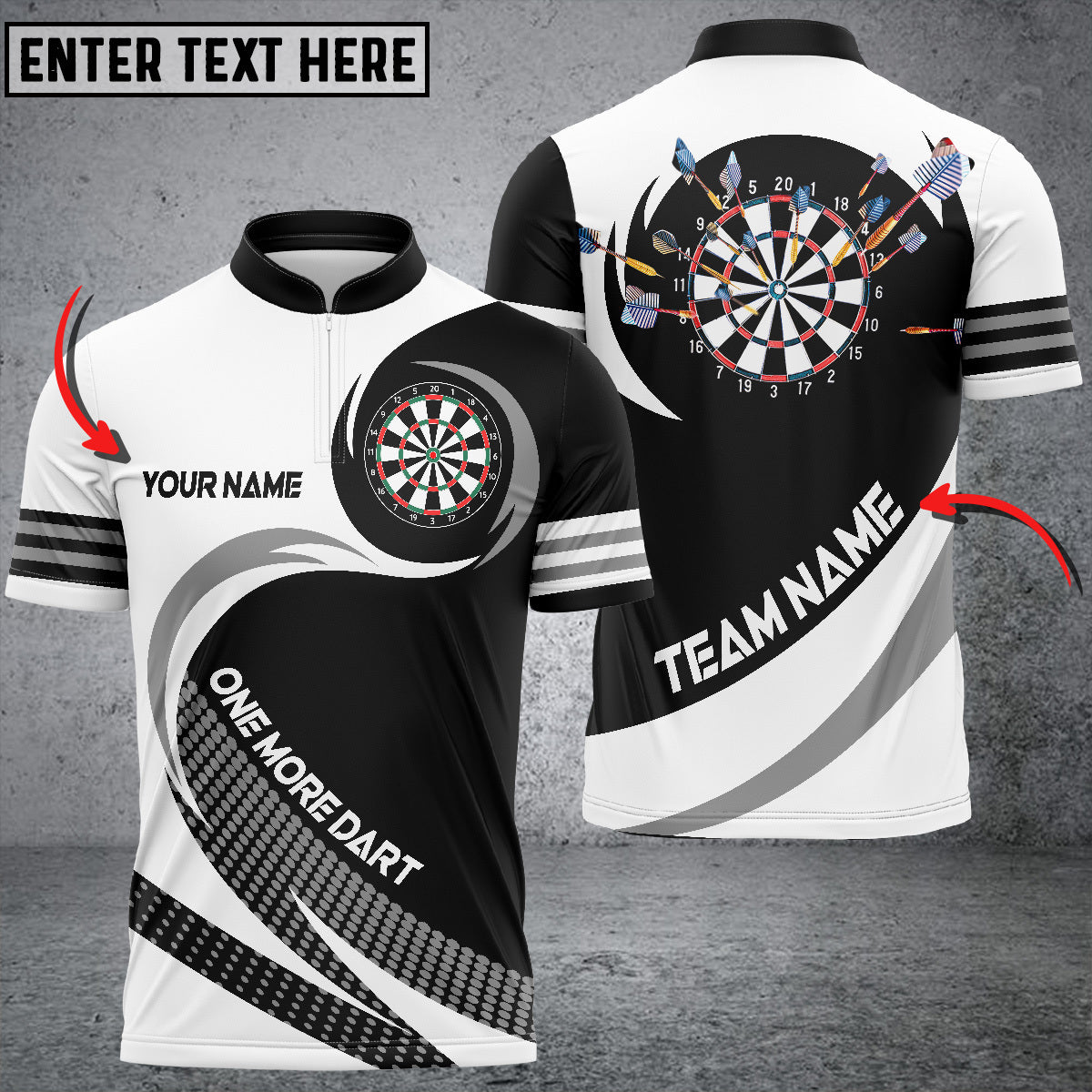 One More for Team Personalized Darts Button Polo
