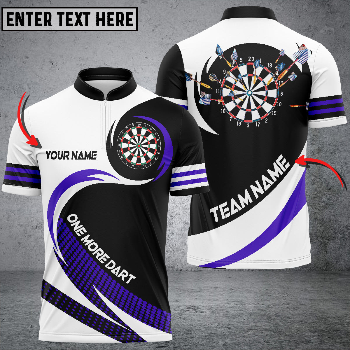 One More for Team Personalized Darts Button Polo