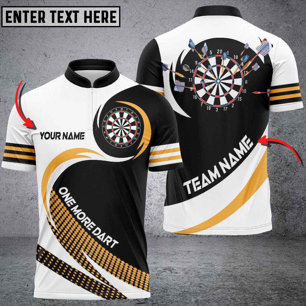 One More for Team Personalized Darts Button Polo