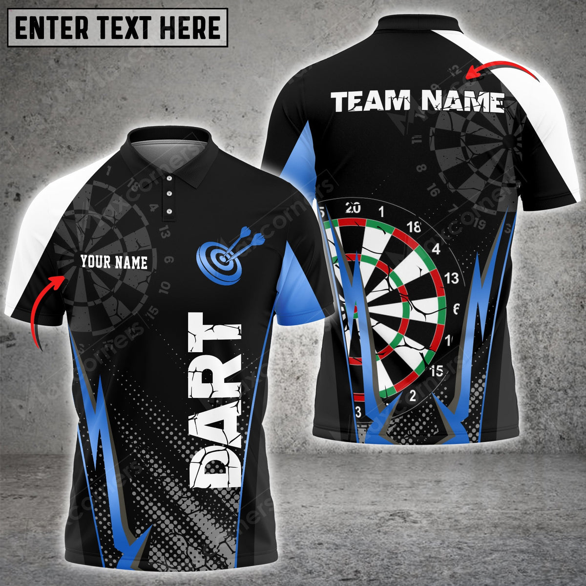 Crack Personalized Darts Button Polo