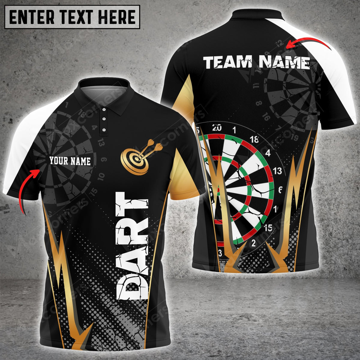 Crack Personalized Darts Button Polo