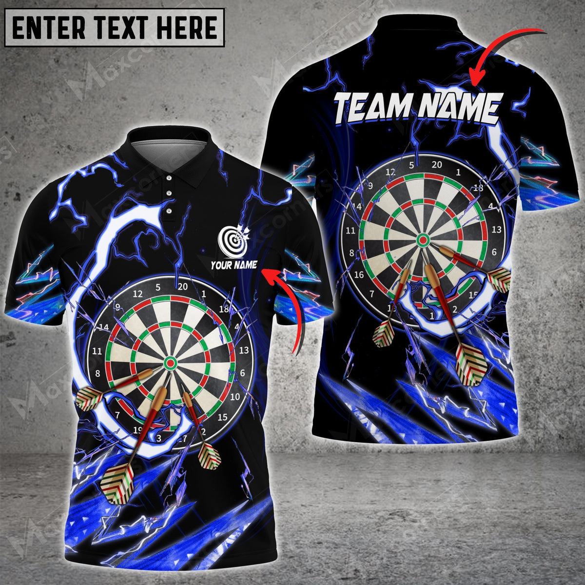 Breath of Thunder Personalized Darts Button Polo