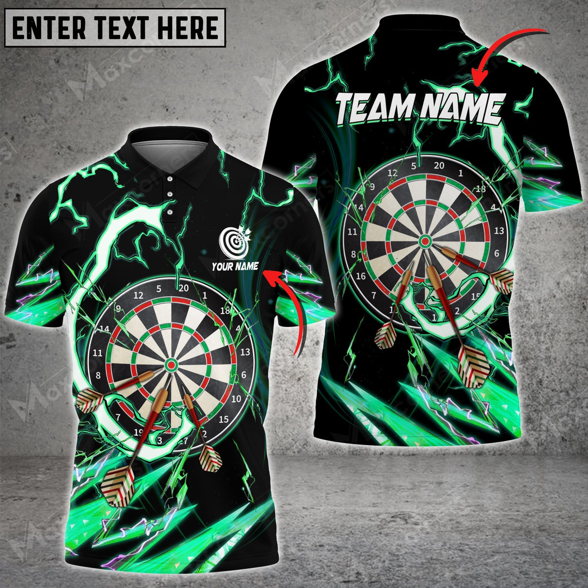 Breath of Thunder Personalized Darts Button Polo
