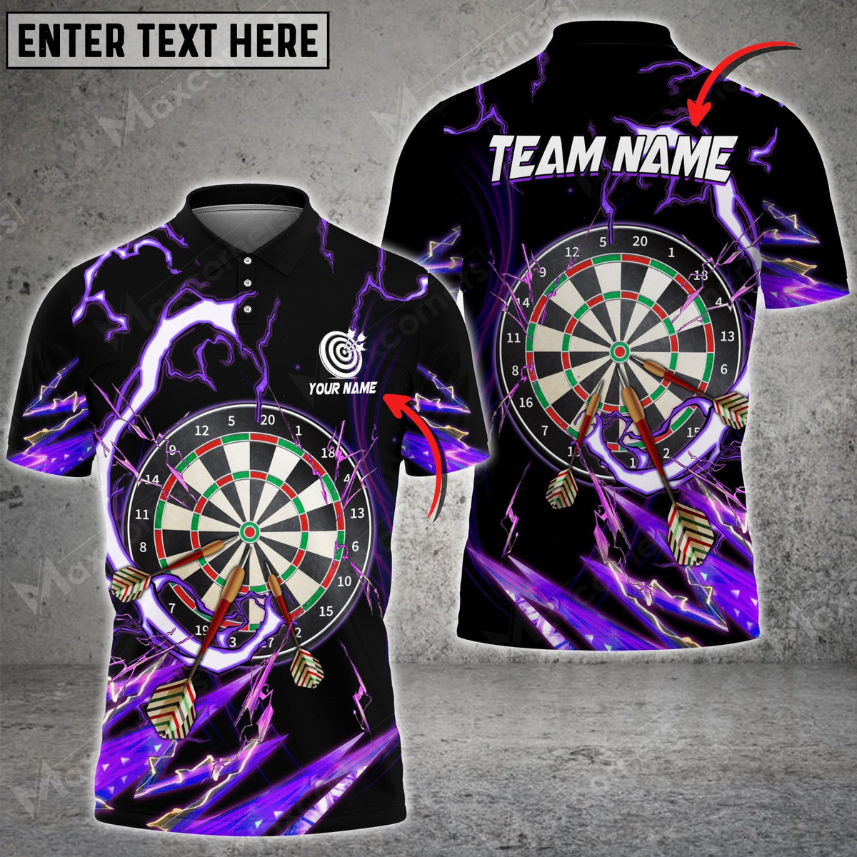 Breath of Thunder Personalized Darts Button Polo