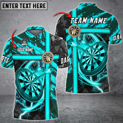 Cross Metal Personalized Darts Button Polo