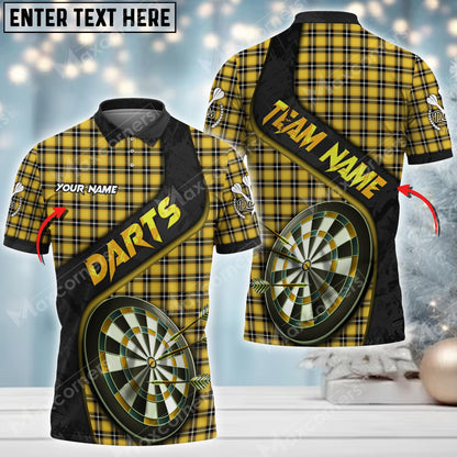 Christmas Plaid Color Options Personalized Darts Button Polo