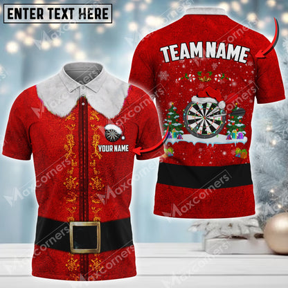 Christmas Elf and Personalized Darts Button Polo