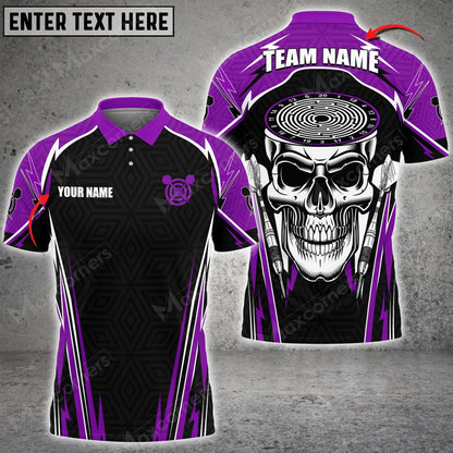 Skull Head Personalized Darts Button Polo