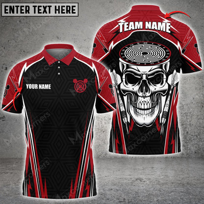 Skull Head Personalized Darts Button Polo