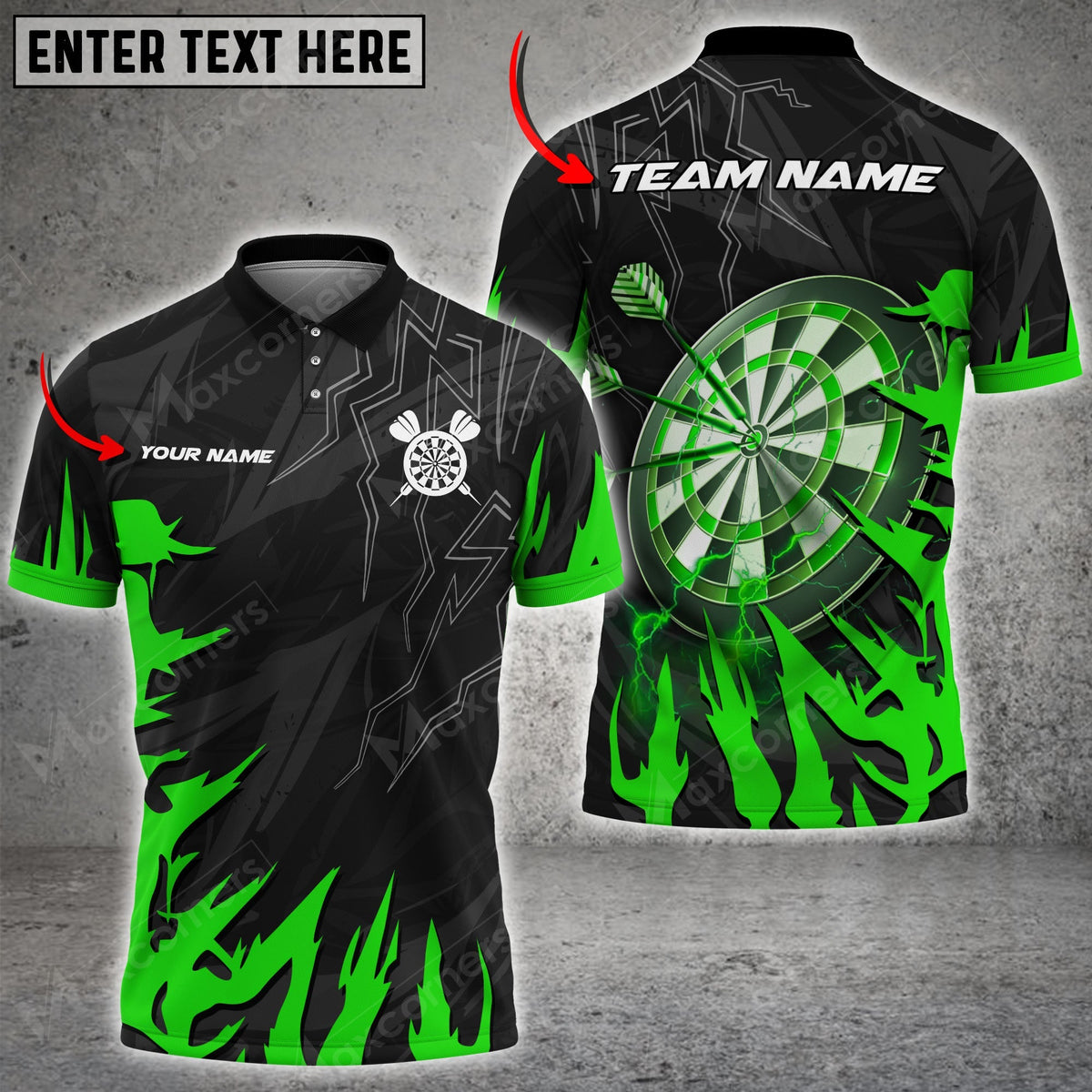 Abstract Personalized Darts Button Polo — Design 13