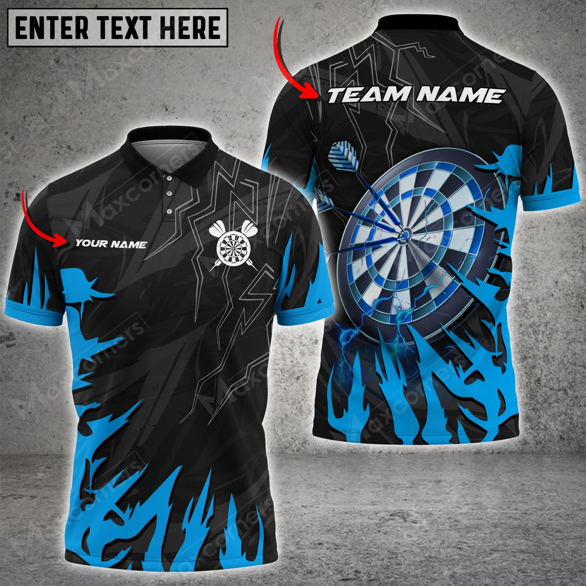 Abstract Personalized Darts Button Polo — Design 13