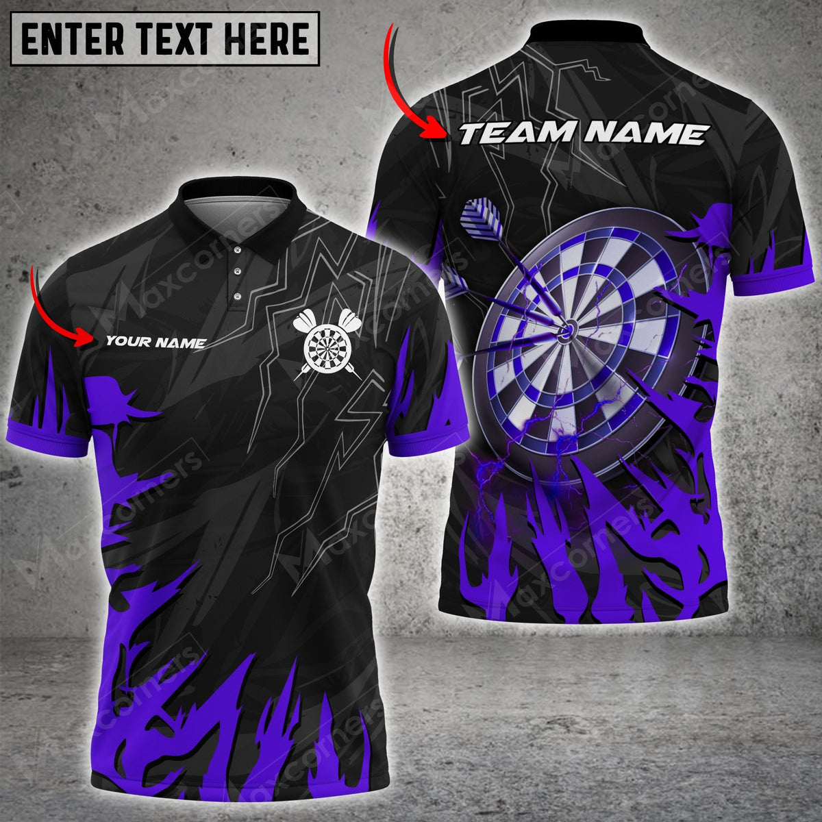Abstract Personalized Darts Button Polo — Design 13