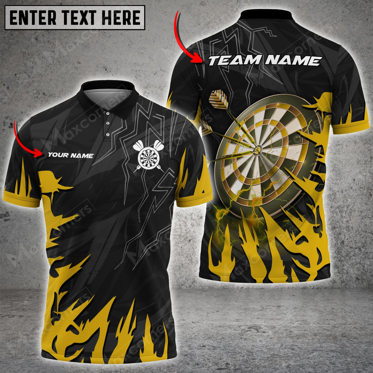 Abstract Personalized Darts Button Polo — Design 13