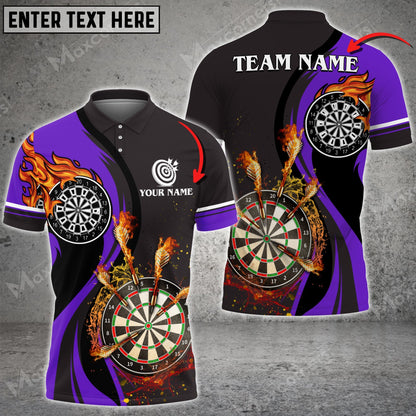 Fire Water Flow for Team Design Personalized Darts Button Polo