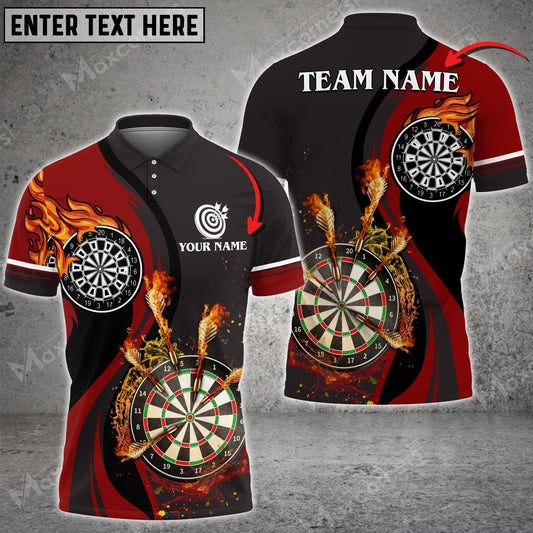 Fire Water Flow for Team Design Personalized Darts Button Polo