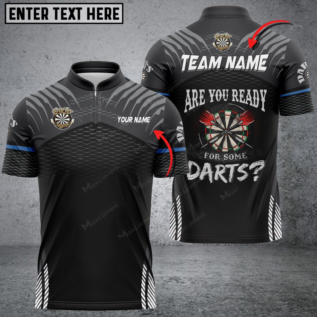 Sport Personalized Darts Button Polo