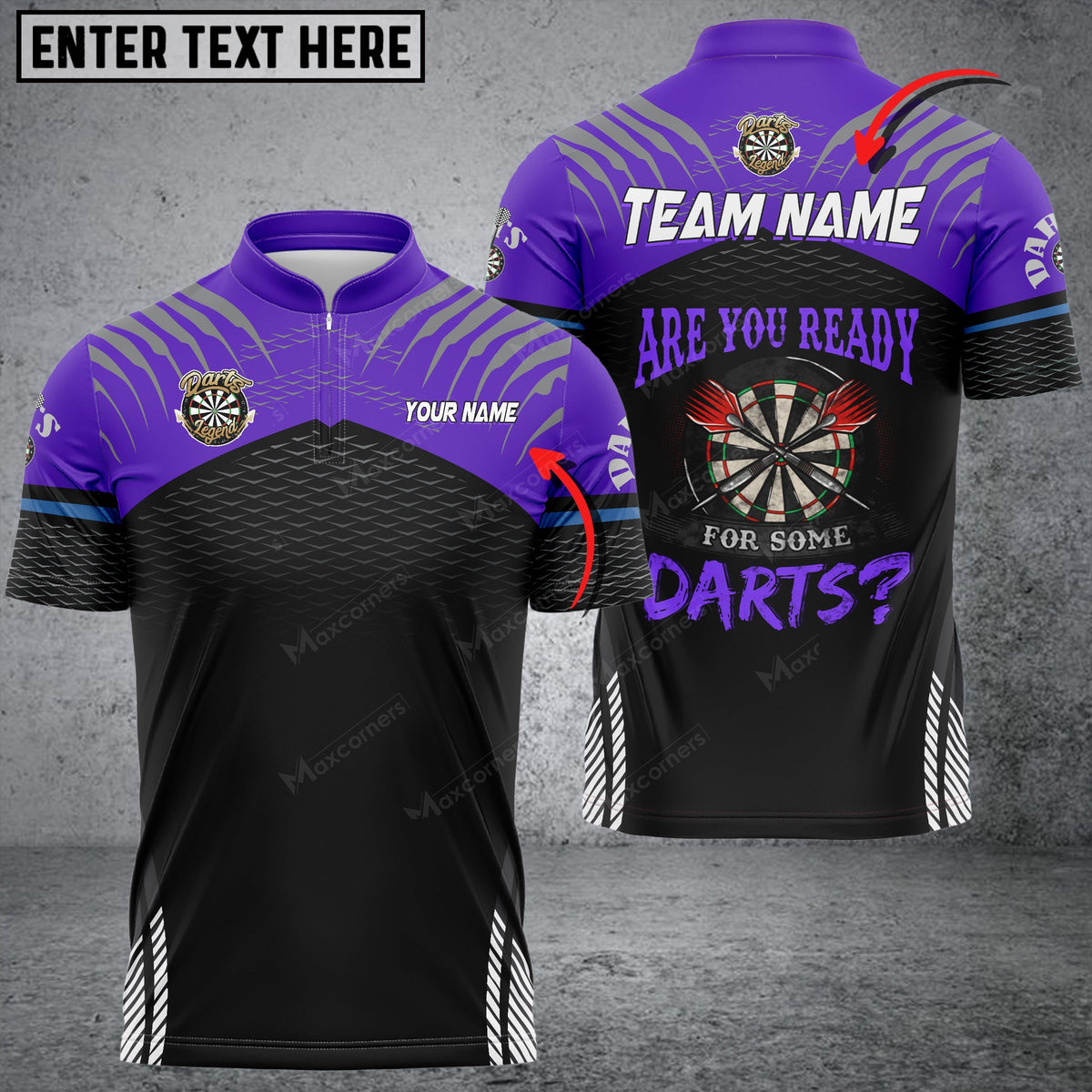 Sport Personalized Darts Button Polo