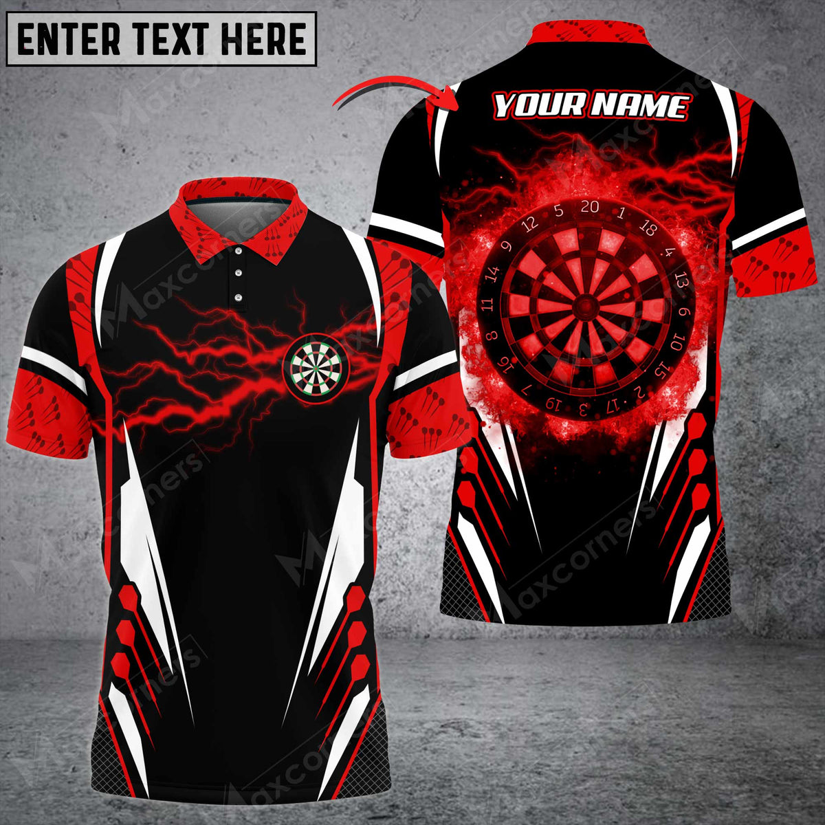 Thunder Personalized Darts Button Polo — Design 03