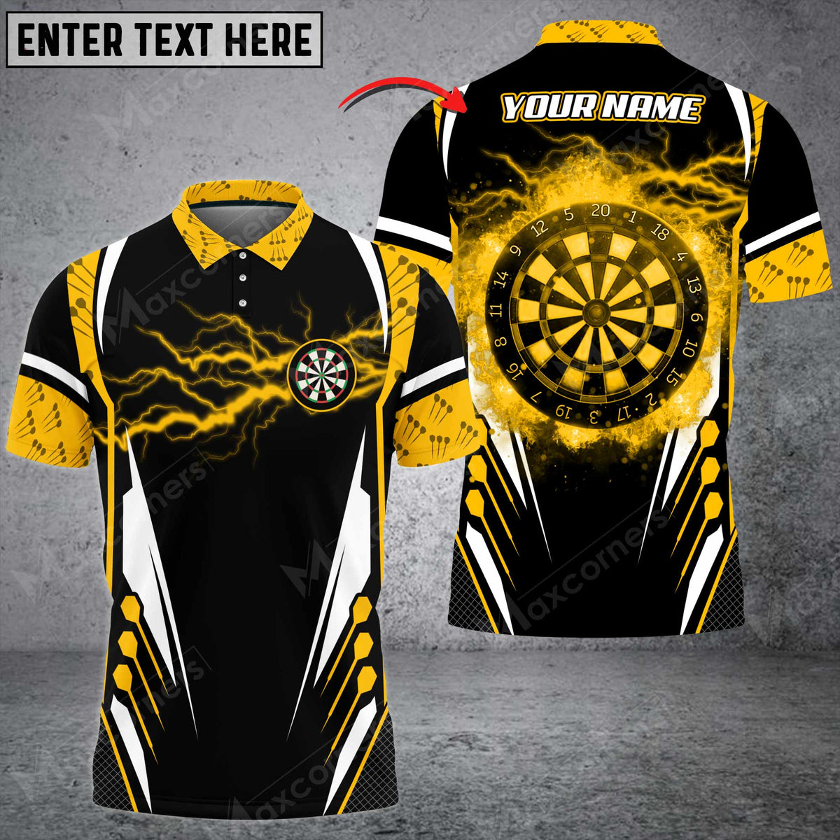 Thunder Personalized Darts Button Polo — Design 03