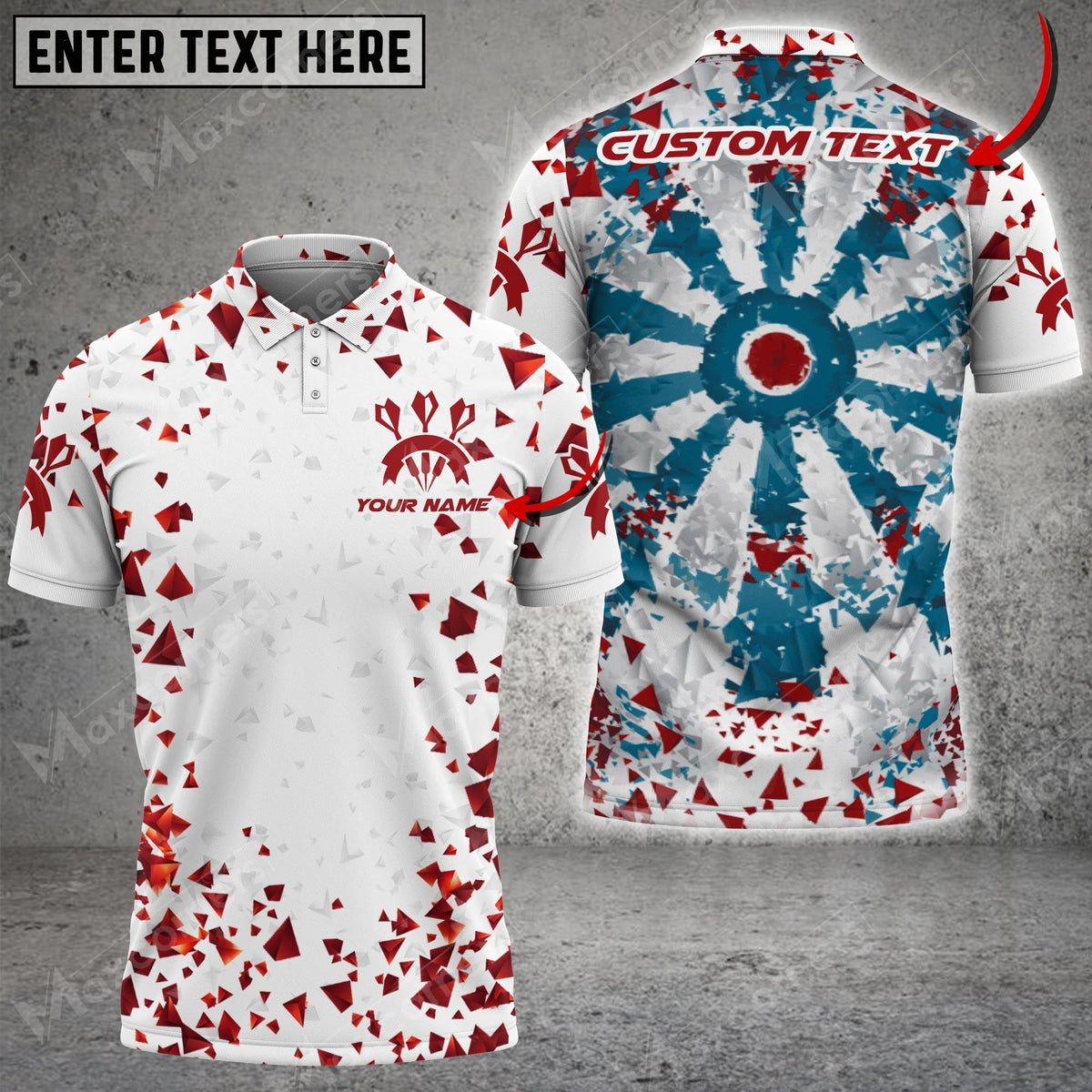 Pattern Designer Personalized Darts Button Polo