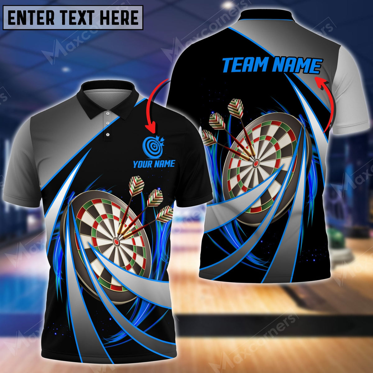 Tornado Personalized Darts Button Polo