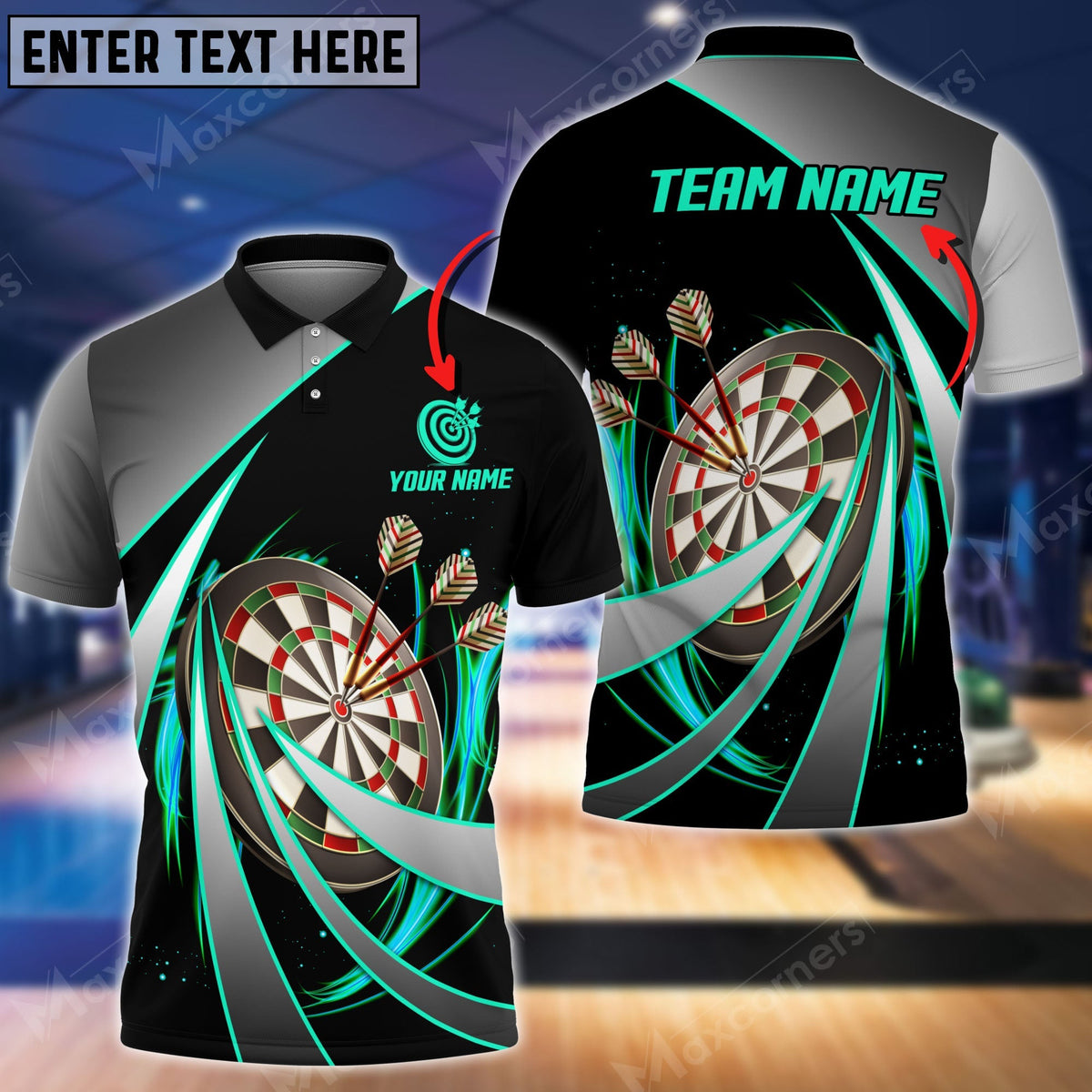 Tornado Personalized Darts Button Polo