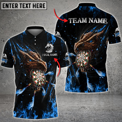 Fire Dragon Personalized Darts Button Polo — Design 02