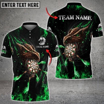 Fire Dragon Personalized Darts Button Polo — Design 02