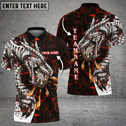 Magma Dragon Personalized Darts Button Polo