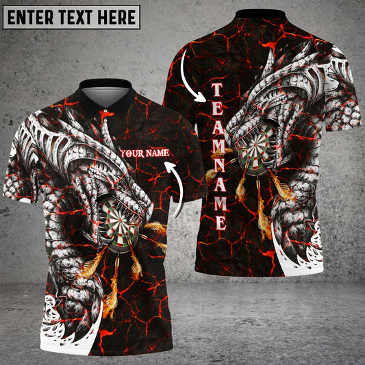 Magma Dragon Personalized Darts Button Polo