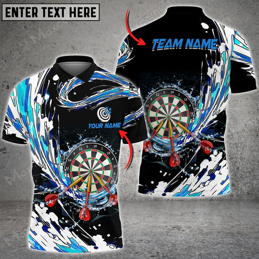 Breath of Water Personalized Darts Button Polo — Design 02