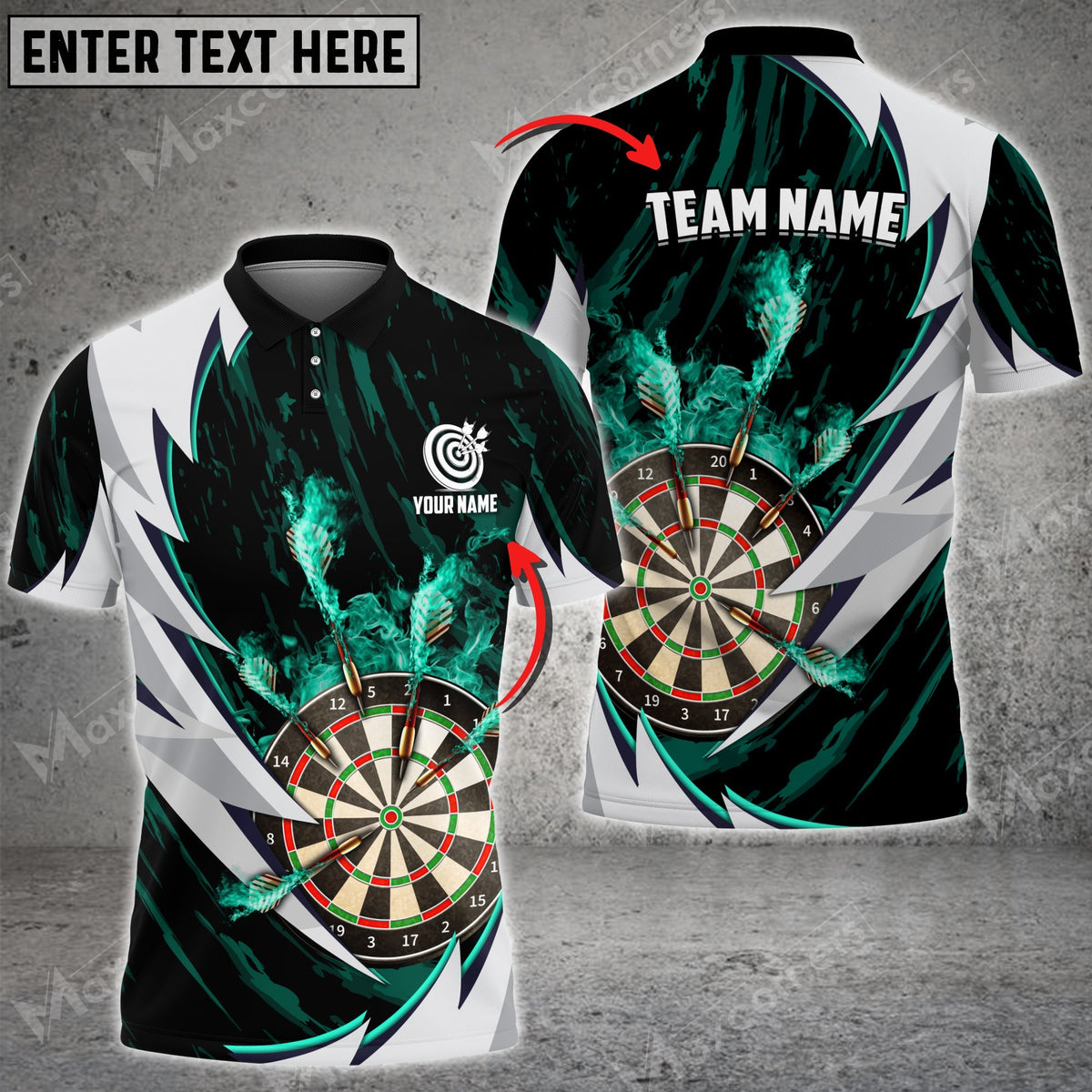 Fire Thunderstorm for Team Design Personalized Darts Button Polo