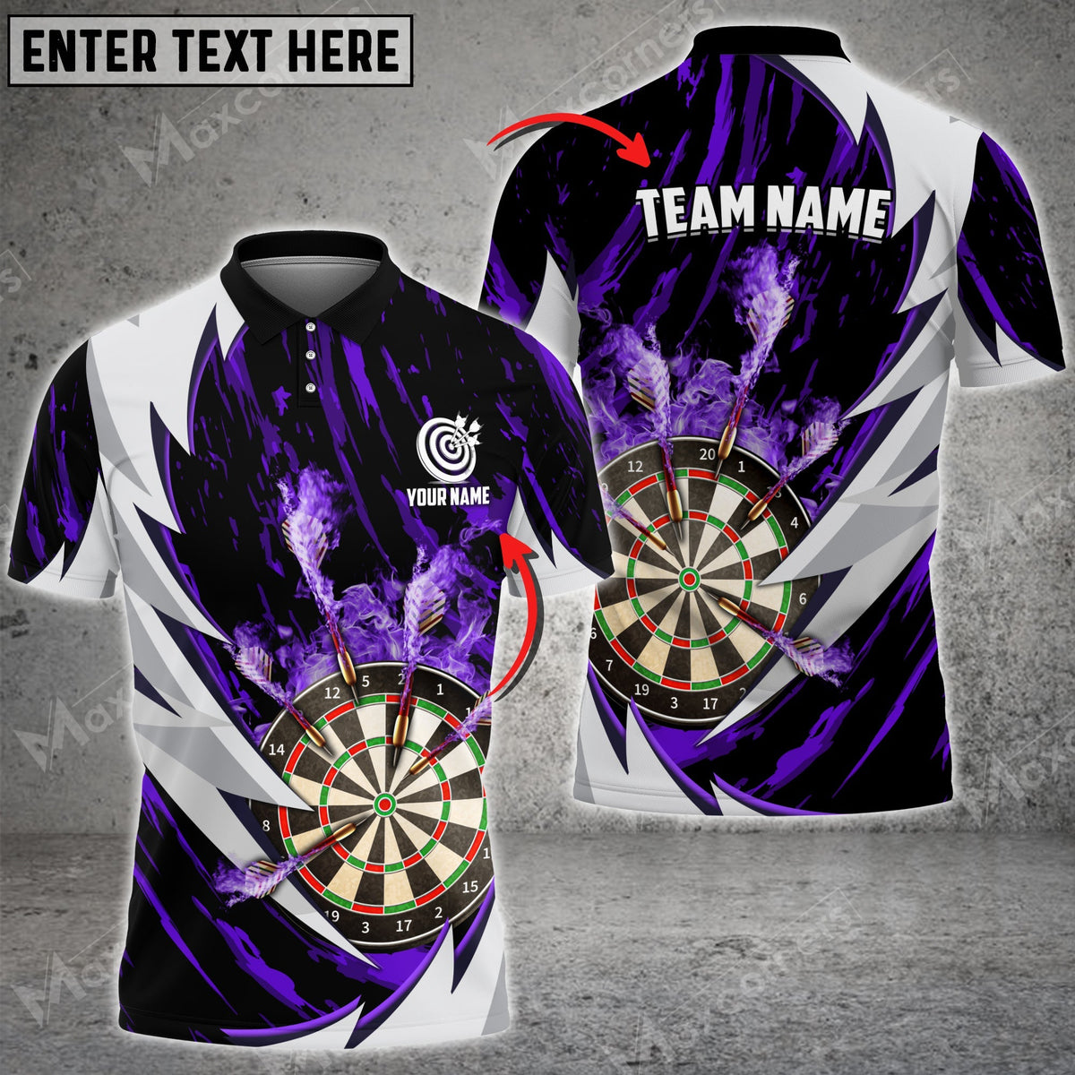 Fire Thunderstorm for Team Design Personalized Darts Button Polo