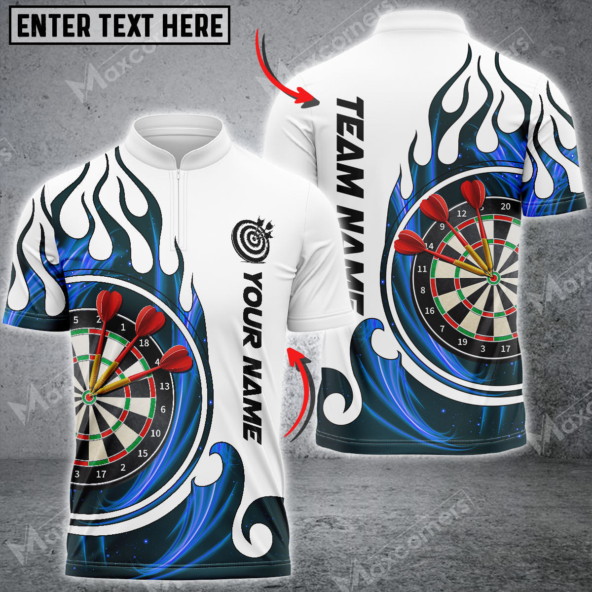 Fire Blaster Personalized Darts Button Polo