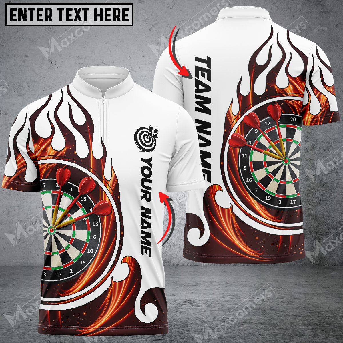 Fire Blaster Personalized Darts Button Polo