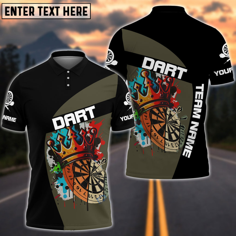 King of and Personalized Darts Button Polo