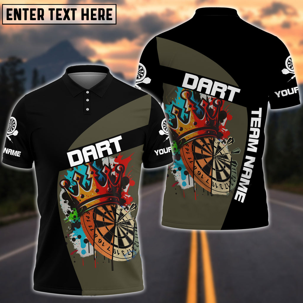 King of Dartboard Fire Personalized Darts Button Polo