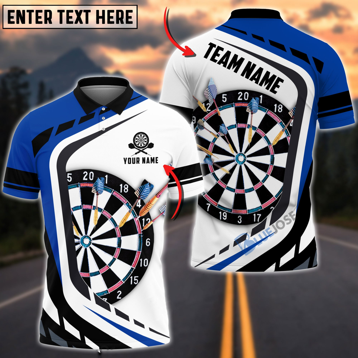 Dartboard Personalized Darts Button Polo — Design 05