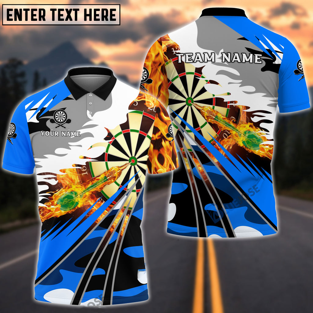 Fire Dartboard Personalized Darts Button Polo