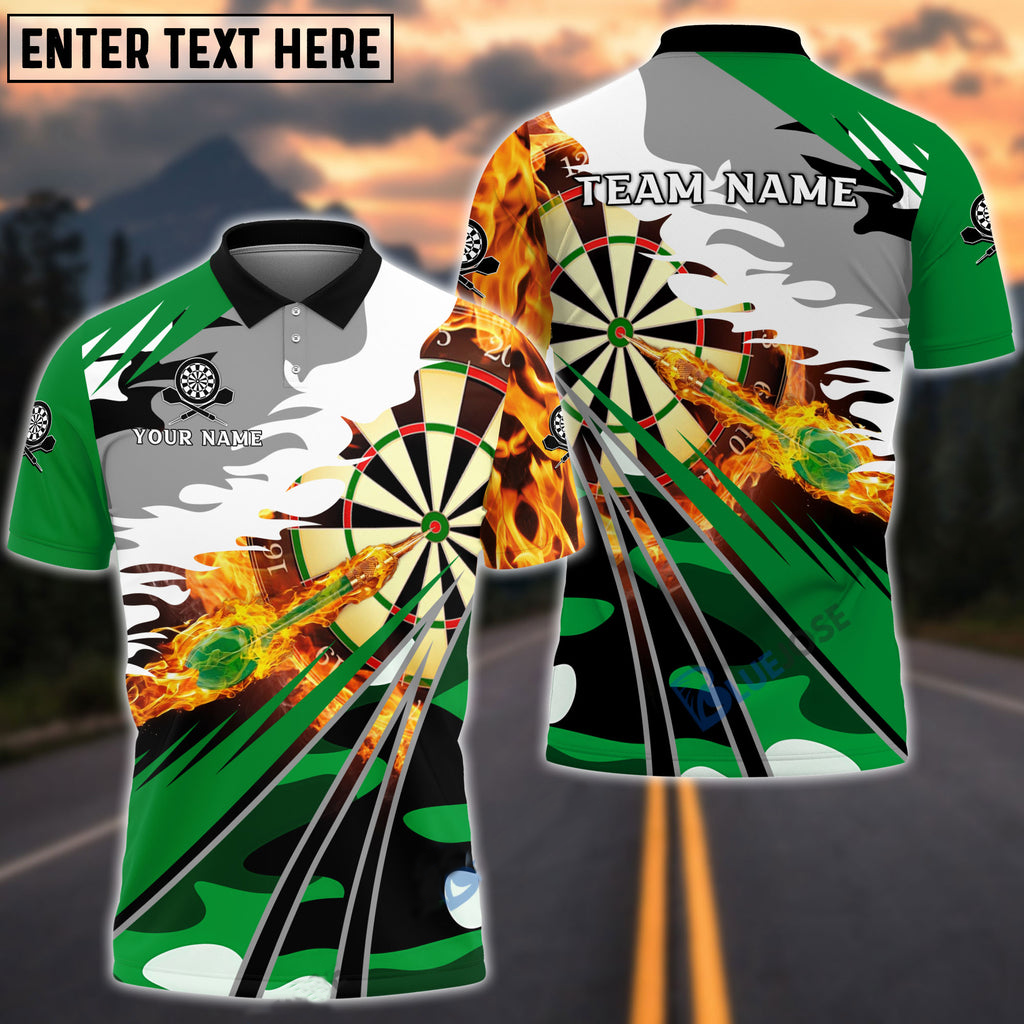 Fire Dartboard Personalized Darts Button Polo