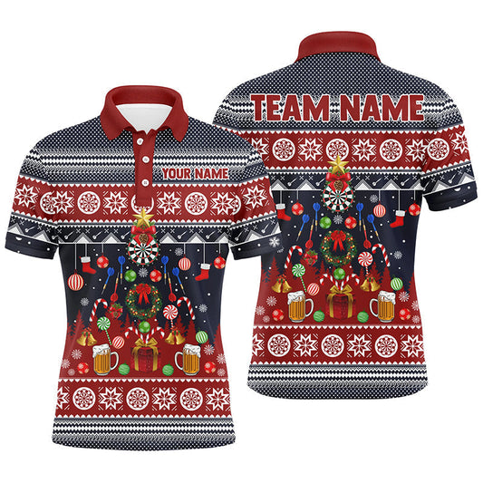 Christmas Winter Personalized Darts Button Polo