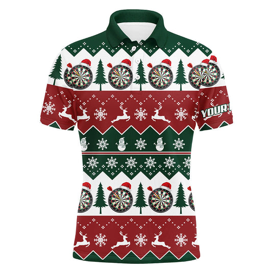 Christmas Tree Snowflakes Men Darts Button Polo
