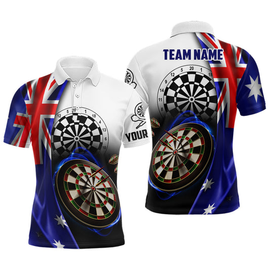 Australia Flag Personalized Darts Button Polo